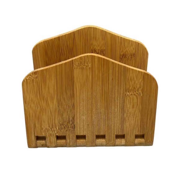 BAMBOO FOLDING NAPKIN HOLDER – ADJUSTABLE & SUSTAINABLE - Picture 1 of 8